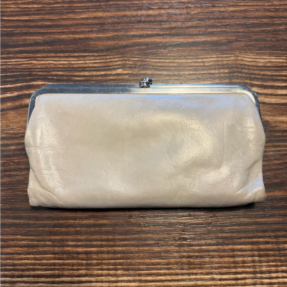 HOBO Gray  Leather Clasp Wristlet